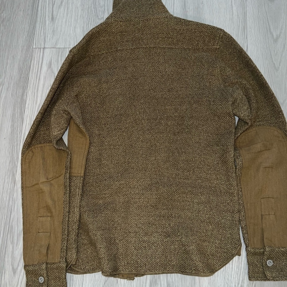 RRL MENS S double Ralph Lauren Wool-Linen Workshirt Sweater - Picture 6 of 7